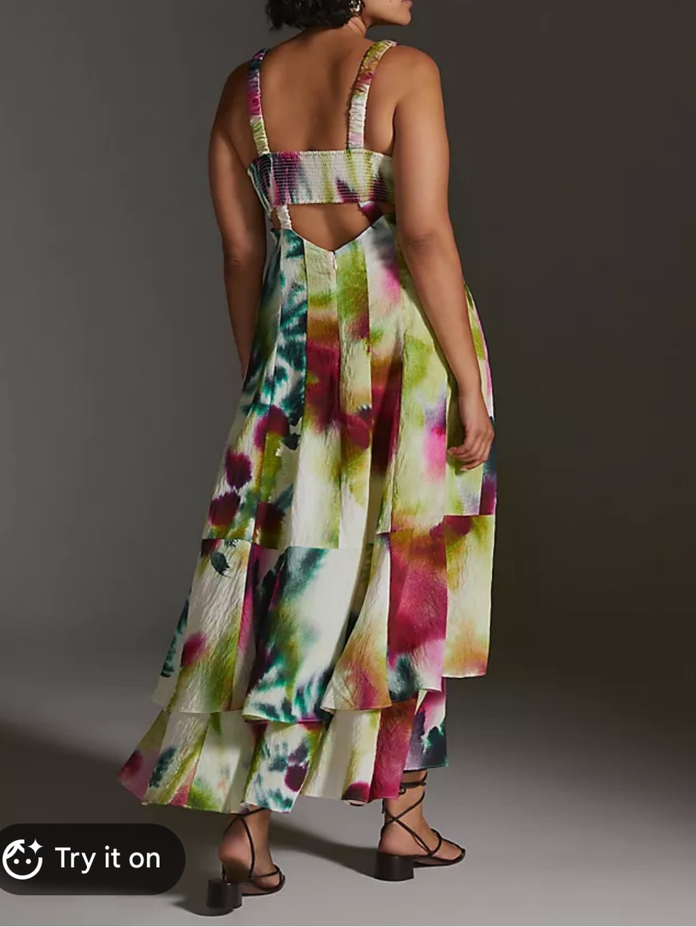 Anthropologie Tiered Maxi sleeveless retro pop Dress event cocktail formal - Picture 3 of 14